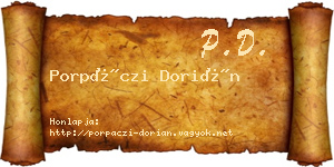 Porpáczi Dorián névjegykártya